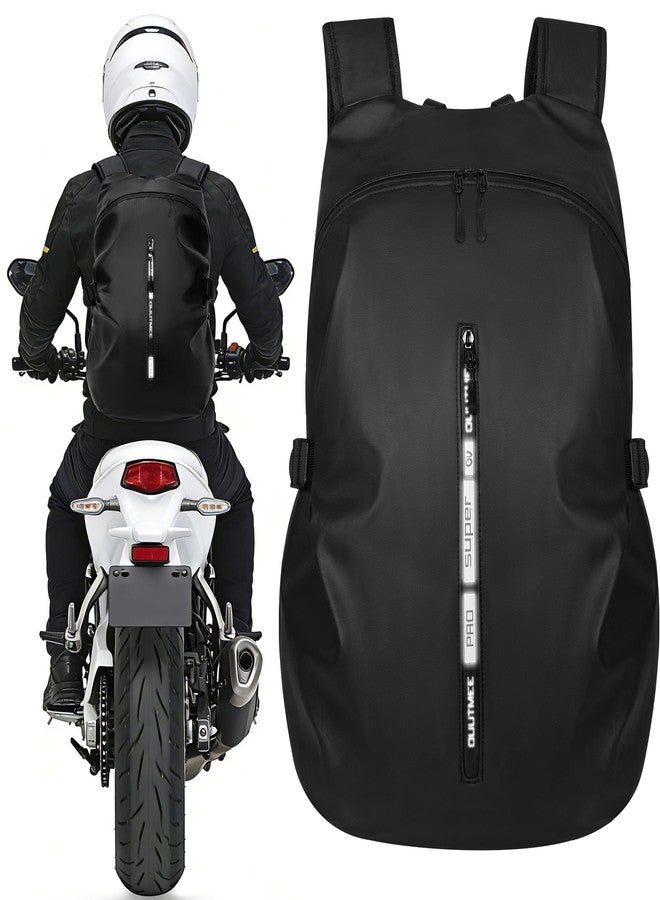 OUUTMEE Helmet Backpack for Motorcycle Cycling, Waterproof Reflective Helmet Bag for Men Large Capacity Storage Bag Hiking Travel Backpack - Image 1