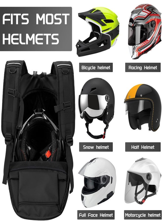 OUUTMEE Helmet Backpack for Motorcycle Cycling, Waterproof Reflective Helmet Bag for Men Large Capacity Storage Bag Hiking Travel Backpack - Image 3