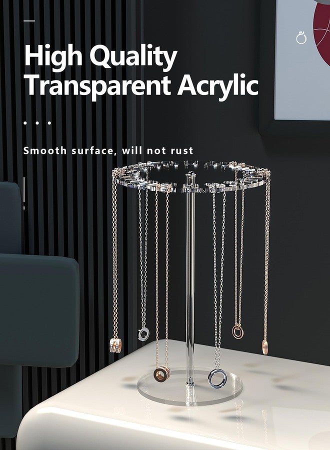Ausalivan Acrylic Necklace Holder,Jewelry Rotating Organizer Stand For The Girl's Room,Small Necklace Display Hanger Rack,Necklace Storage Hanging,Jewelry Necklace Tree - Image 3