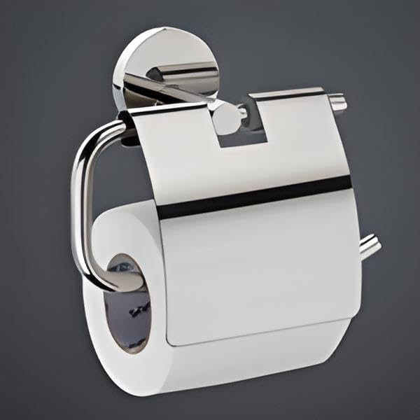 KURIC 304 Grade Stainless Steel Toilet Paper Holder, Toilet Roll Napkin Holder, Tissue Paper Holder with Lid, Toilet Roll Holder, Toilet Tissue Paper Holder - Bathroom Accessories (Chrome) - Image 5