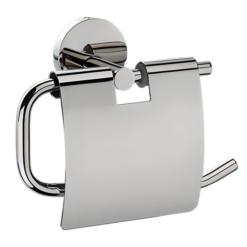 KURIC 304 Grade Stainless Steel Toilet Paper Holder, Toilet Roll Napkin Holder, Tissue Paper Holder with Lid, Toilet Roll Holder, Toilet Tissue Paper Holder - Bathroom Accessories (Chrome) - Image 2
