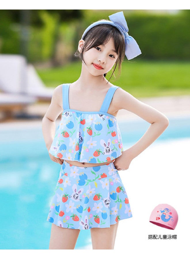 YouYou Children's Two-piece Swimwear For Girls 2025 Hot Spring Swimsuit Cute Baby Princess Dress Swimwear - Image 1
