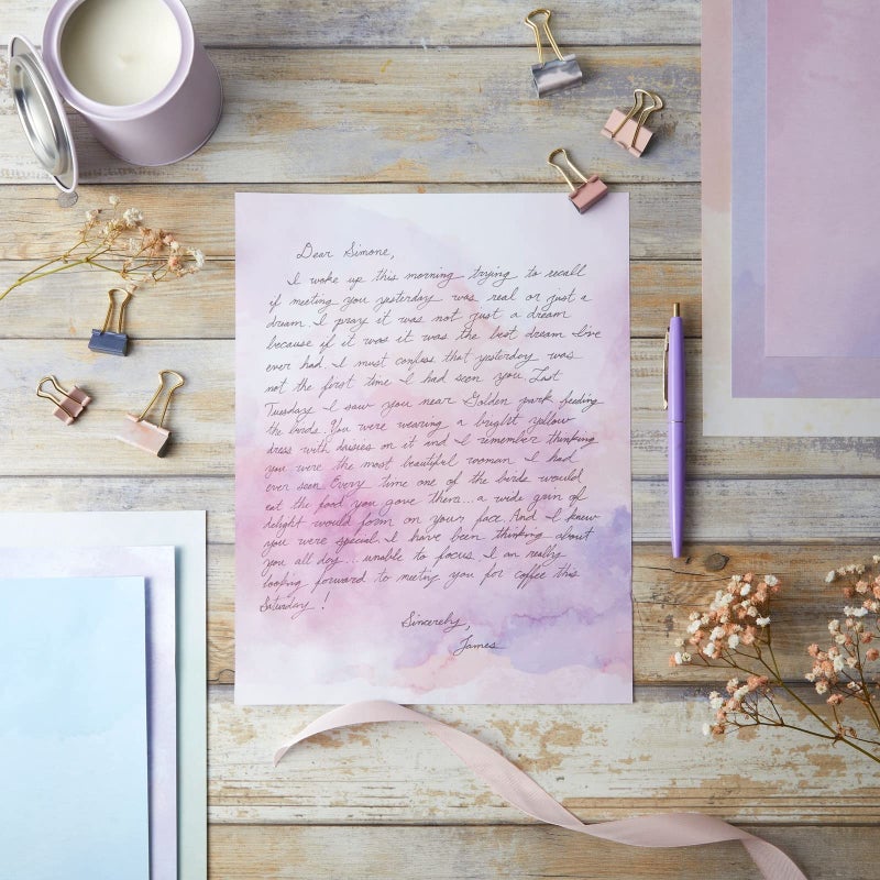 Paper Junkie Scrapbook Paper - 96 Double-Sided Sheets, 8.5 x 11 In - Pastel Watercolor Printer Paper - Cardstock for Crafts, Letter Writing & Stationery - Image 3
