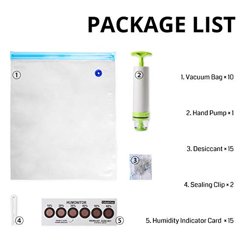 SainSmart eVacuum 3D Printer Filament Storage Kit Filament Vacuum Bags Vacuum Compression Storage Bags, Prevent and Monitor Moisture - 10 Bags with 15 Desiccants, 15 Humidity Indicator Cards and 1 Hand Pump - Image 4