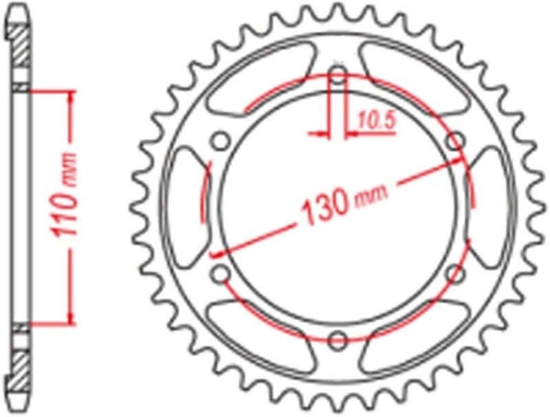 QASULER 525 45T Rear Sprocket for GSX-R Series - Image 2