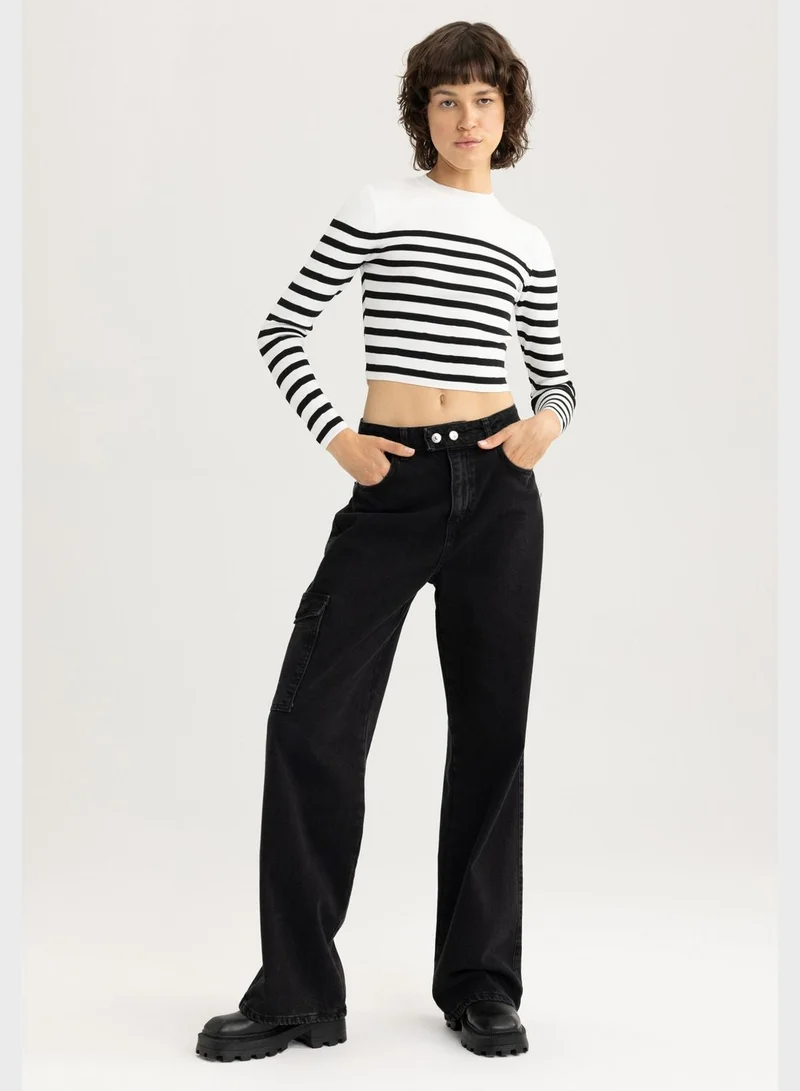 DeFacto  Slim Fit Crew Neck Striped Sweater for Women | Best Price UAE