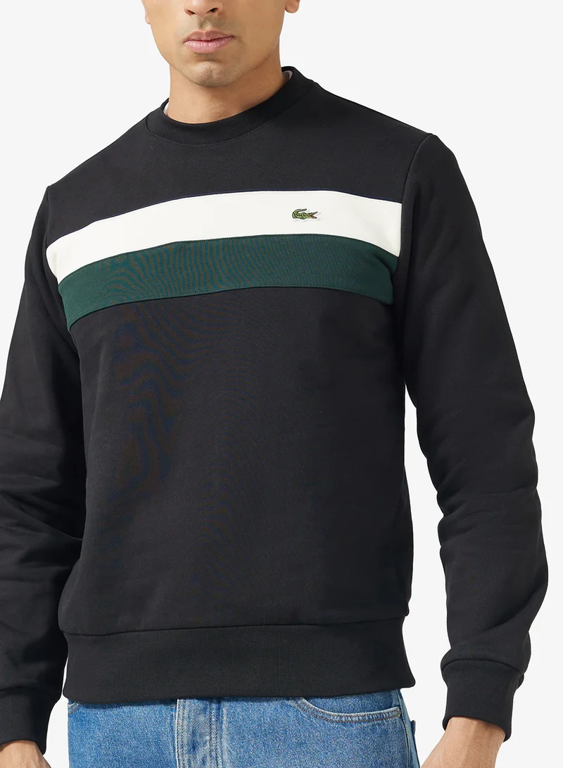 لاكوست Colorblock Crew Neck Sweatshirt