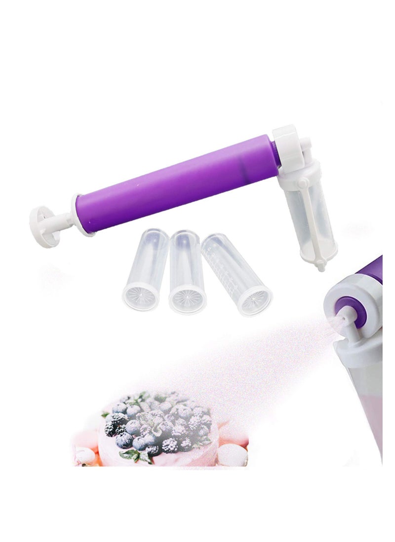 SYOSI Manual Airbrush, Manual Airbrush for Decorating Cakes, DIY Baking Tools with 4pcs Cake Spray Tube for Kitchen Decorating Cakes Cupcakes Cookies and Desserts (purple)  - Image 1