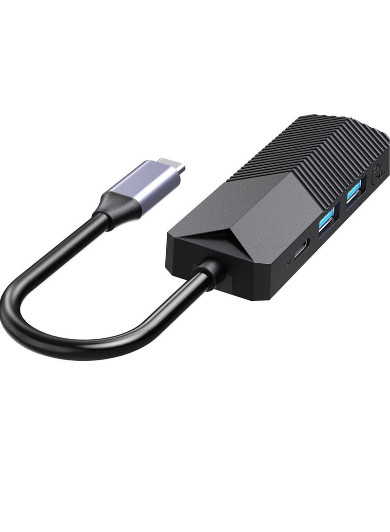 Captaintech USB C Hub Multiport Adapter with HDMI 4K Output 4-in-1 USB C to USB Hub 3.0, USB 2.0 and Type C Power Supply Port (Not for Charging) for MacBook Pro, Chromebook, and All Type C Laptop-Black - Image 4