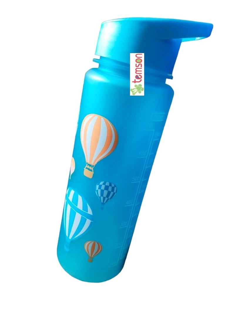 TEMSON Stylish Unbreakable Sports Water Bottle with Sipper & Straw, Anti-Leak Proof Non-Toxic Bottle with Scale Measure 700ML (GBT-620) (Blue) - Image 5