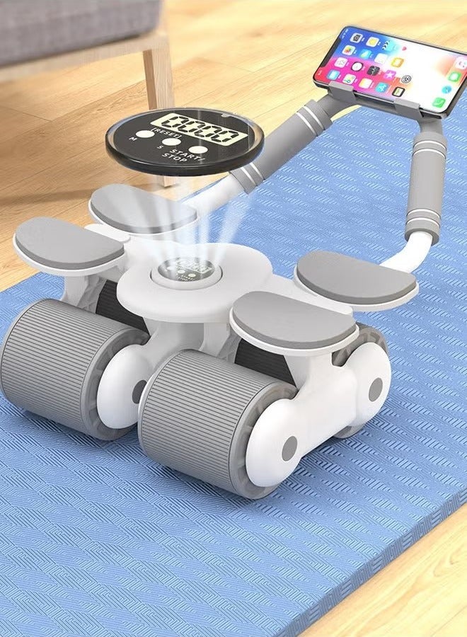 Universal Rebound Abdominal Wheel For Men and Women Fitness , with Timer, Mobile Phone Holder, Kneeling Pad