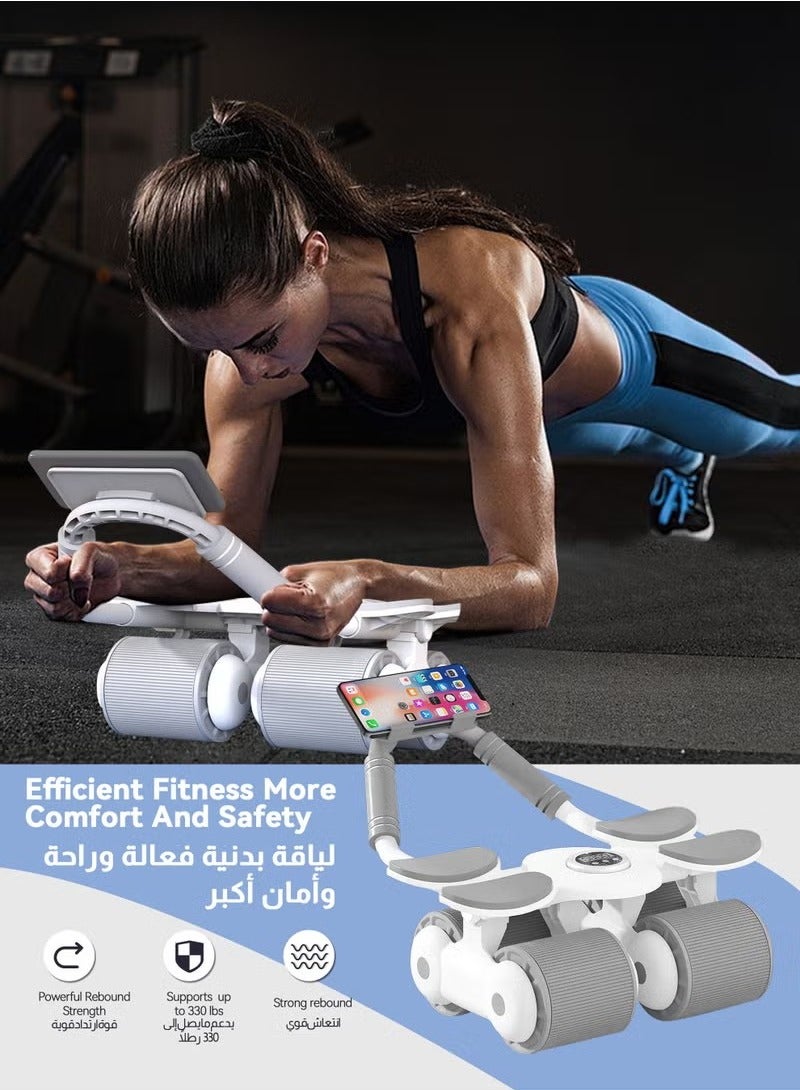 Universal Rebound Abdominal Wheel For Men and Women Fitness , with Timer, Mobile Phone Holder, Kneeling Pad
