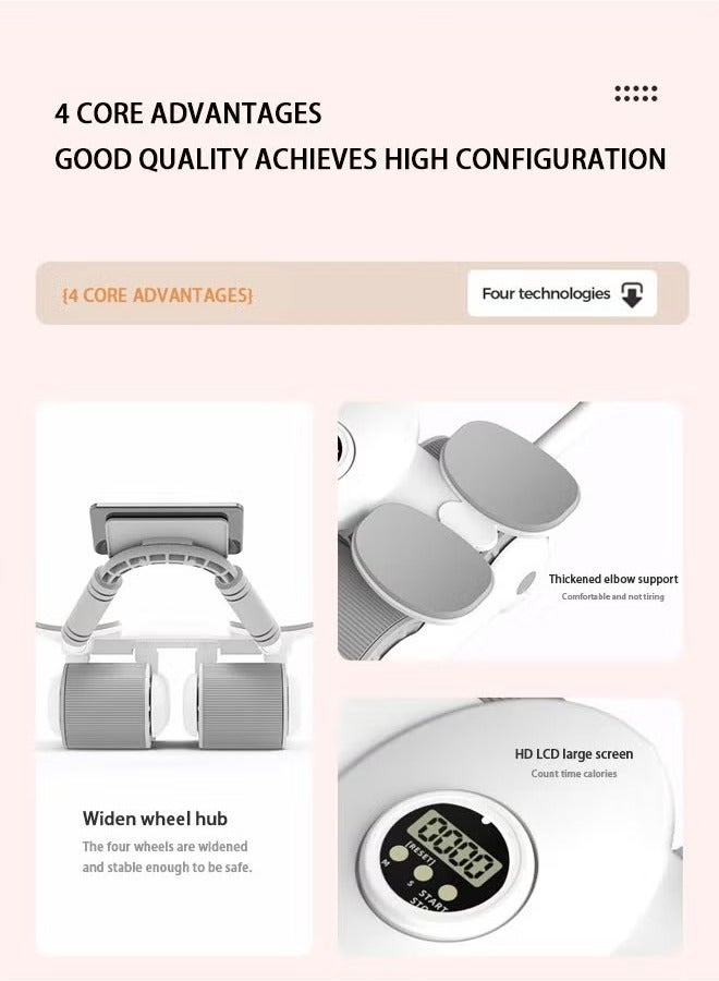 Universal Rebound Abdominal Wheel For Men and Women Fitness , with Timer, Mobile Phone Holder, Kneeling Pad