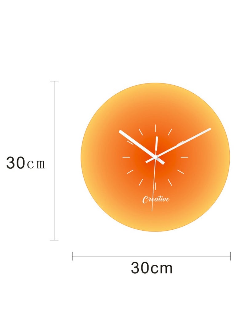 Arabest 30 cm Tempered Glass Wall Clock Gradient Sunset Sunrise Silent Non-Ticking Modern Wall Clock Battery Operated for Living Room Kitchen Bedroom - Image 3