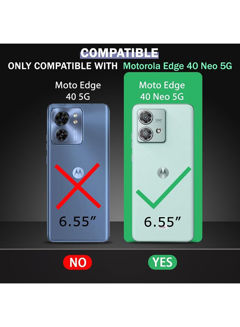 رفع القضية جراب لهاتف Motorola Edge 40 Neo غطاء خلفي تكتيكي شفاف كريستالي مع حماية 360 درجة، غطاء هاتف واقٍ مقاوم للصدمات، ظهر صلب مضاد للخدش من البولي كربونات (شفاف) - Image 2