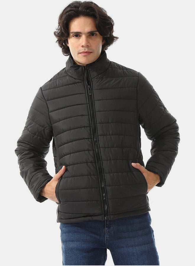 Andora جاكيت بومبر بسحاب من البوليستر المبطن - Image 4