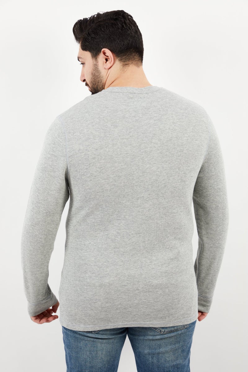POLO RALPH LAUREN Men Crew Neck Brand Logo Long Sleeve Sweatshirts, Grey  - Image 3