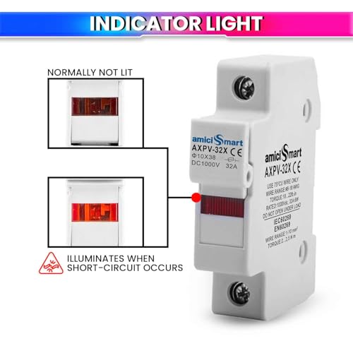 amiciSmart PV Fuse for Solar System Protection DC 1000V (1Pole 30A) - Image 4