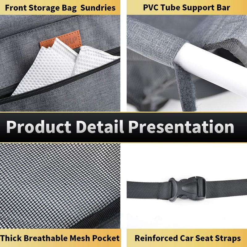 SWIHELP Dog Car Seat Puppy Portable Pet Booster Car Seat with Clip-On Safety Leash and PVC Fram, Anti-Collapse,Perfect for Small Pets - Image 4