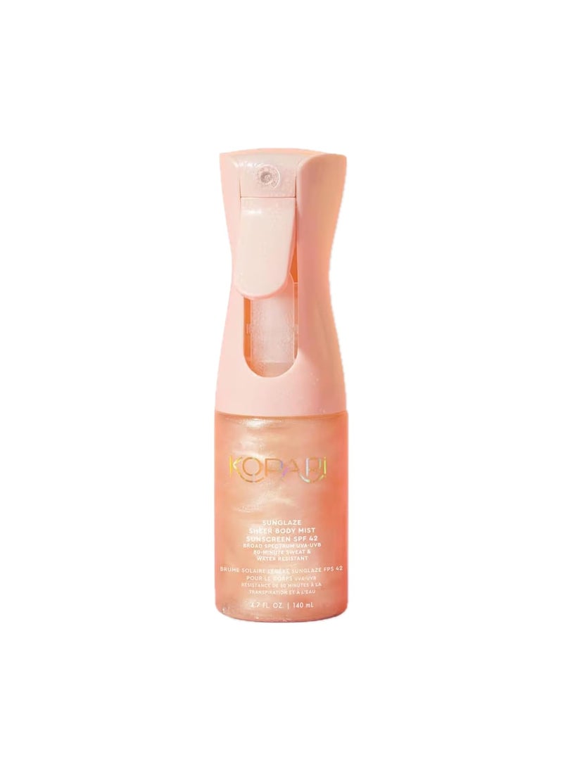Kopari Kopari Rose Gold Sunglaze Sheer Body Mist Sunscreen SPF 42, Infused with Shimmering Body Oil, Hydrating Mist, Hydrates, Brightens, Makeup Friendly, Gives Skin a Glowy Finish, Lightweight, 