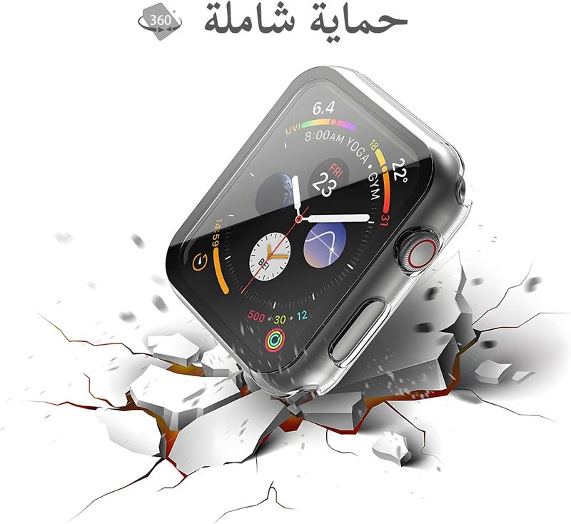 Misxi [2 Pack] Hard Clear Case with Tempered Glass Screen Protector, Ultra Thin Anti-Scratch Protective Cover for iWatch 44mm Apple Watch SE 3 (2025) SE 2 SE Series 6 Series 5 Series 4 - Image 4