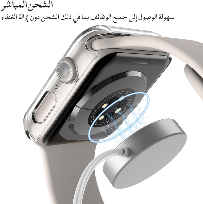 Misxi [2 Pack] Hard Clear Case with Tempered Glass Screen Protector, Ultra Thin Anti-Scratch Protective Cover for iWatch 44mm Apple Watch SE 3 (2025) SE 2 SE Series 6 Series 5 Series 4 - Image 5