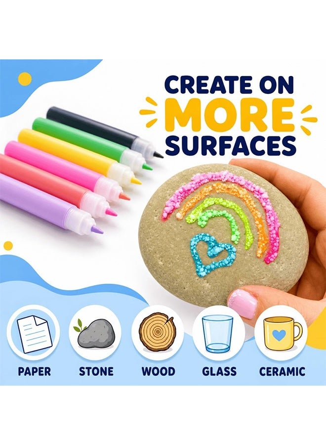 GD 6 Colors Magic Bubble Drawing Pens 3D Popcorn Puffy Paint Pens for Kids - Heat Activated DIY Art Craft Marker Set for Kids Age 5+, Birthday & Party Favors & Classroom Art Use - Image 5