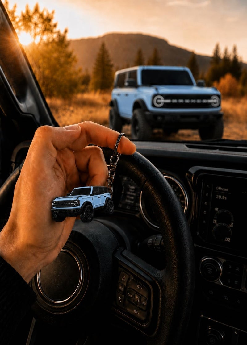 FOUR WHEEL BEAST إكسسوارات سلسلة مفاتيح برونكو - غطاء حامل مفتاح 4 أبواب - تعديلات رائعة متوافقة مع فورد برونكو 2021 2022 2023 - Image 5