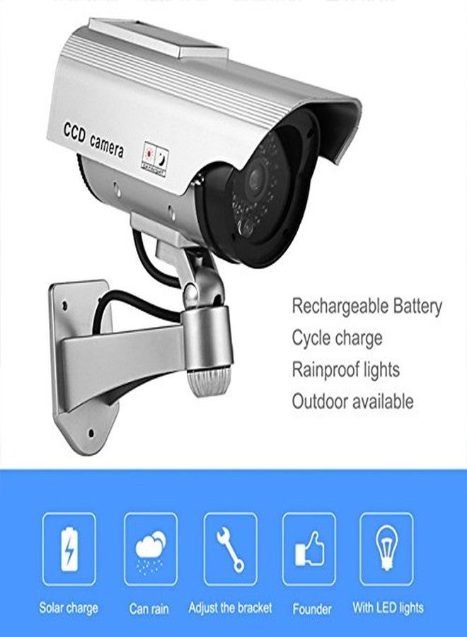 divinezon CCTV Fake Bullet Camera Realistic Look Dummy Infrared Night Vision, Silver Colour (17 x 7 x 21.5 cm) - Image 4