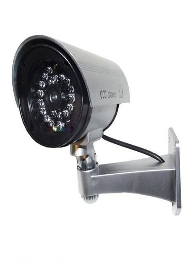 divinezon CCTV Fake Bullet Camera Realistic Look Dummy Infrared Night Vision, Silver Colour (17 x 7 x 21.5 cm) - Image 2