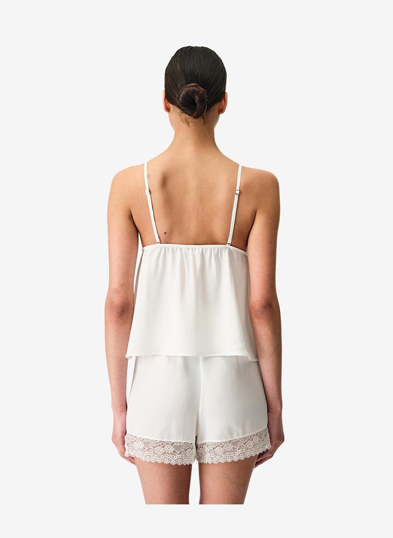 Penti Women Bridal Charming Sleeveless Shorts White Set - Image 3