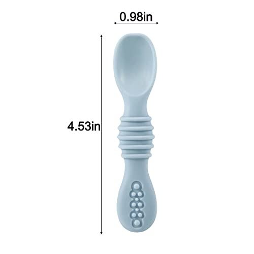 PandaEar 7 Pack Baby Led Weaning Spoons| Silicone Baby Spoons Self Feeding Utensils, Toddler Infant Feeding Spoon First Stage - Image 3