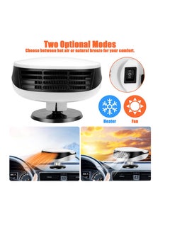 SYOSI Portable Car Heater Defroster, Portable Car Fan Heater, 12V Fast Heating Defrost Defogger, 150W Fast Heating or Cooling Fan Car Heater, Automobile Windscreen Fan for Cars, Trucks  - Image 2