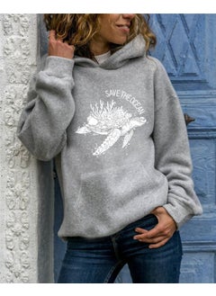 Generic Long Sleeve Hoodie Womens Fashion Animal Print round Neck Pullover Sweatshirt Streetwear Style Comfortable Fit Polyester Fiber green hooded  - Image 5