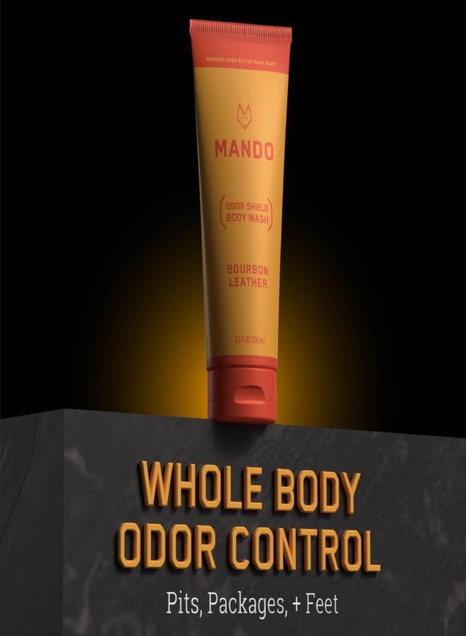 Mando Odor Shield Body Wash - 24 Hour Control - Removes Odor Better than Soap - SLS and Paraben Free, Skin Safe - 8.5 Ounce (Bourbon Leather) - Image 5