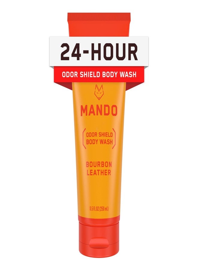 Mando Odor Shield Body Wash - 24 Hour Control - Removes Odor Better than Soap - SLS and Paraben Free, Skin Safe - 8.5 Ounce (Bourbon Leather) - Image 1