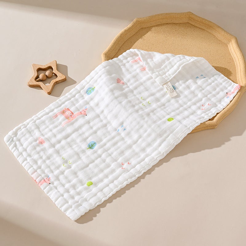 Gauze Six-Layer Small Towel Pure Cotton Class A Baby Gauze Face Towel Burp Cloth Bubble Gauze Bath Towel Drool Towel - Image 1