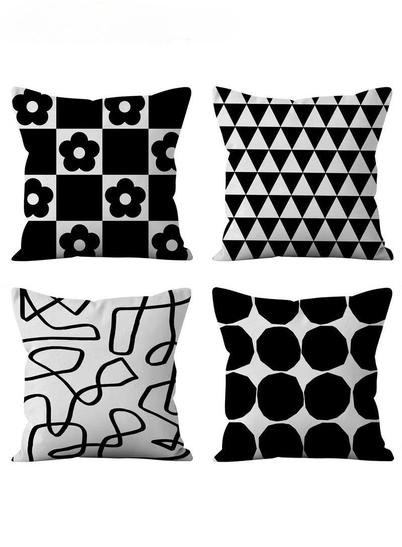 XiuWoo Set of 4 throw pillow case 45 x 45cm, Decorative Geometric Modern Pattern throw pillow cover, Double sided pattern Pillow Cushion Case for Sofa Couch Bed Home Car Office Decor - Image 1