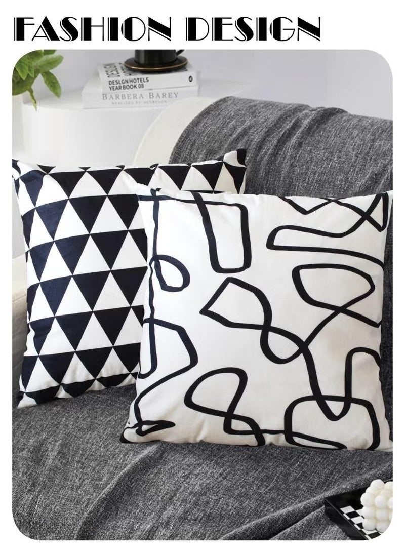 XiuWoo Set of 4 throw pillow case 45 x 45cm, Decorative Geometric Modern Pattern throw pillow cover, Double sided pattern Pillow Cushion Case for Sofa Couch Bed Home Car Office Decor - Image 3