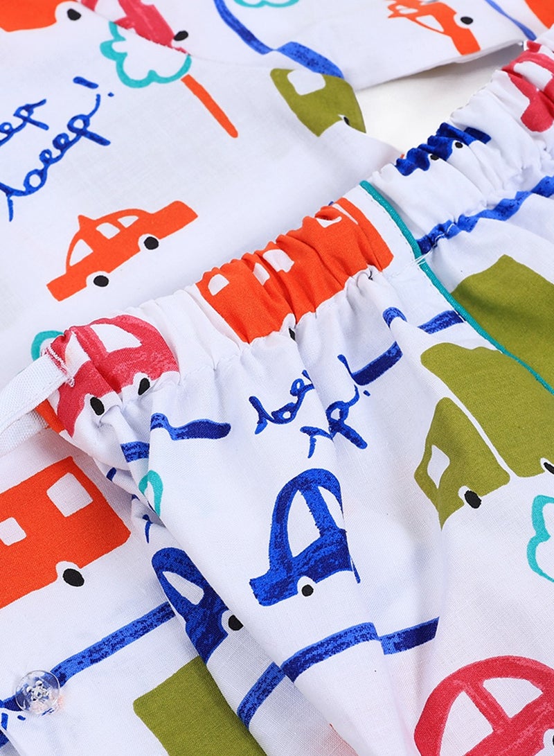 Kidabhoo Kids Pajamas Set - Colorful Cars Cruise 2-Piece - Image 4