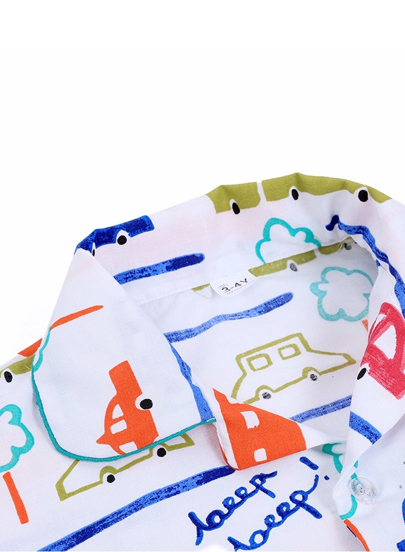 Kidabhoo Kids Pajamas Set - Colorful Cars Cruise 2-Piece - Image 2