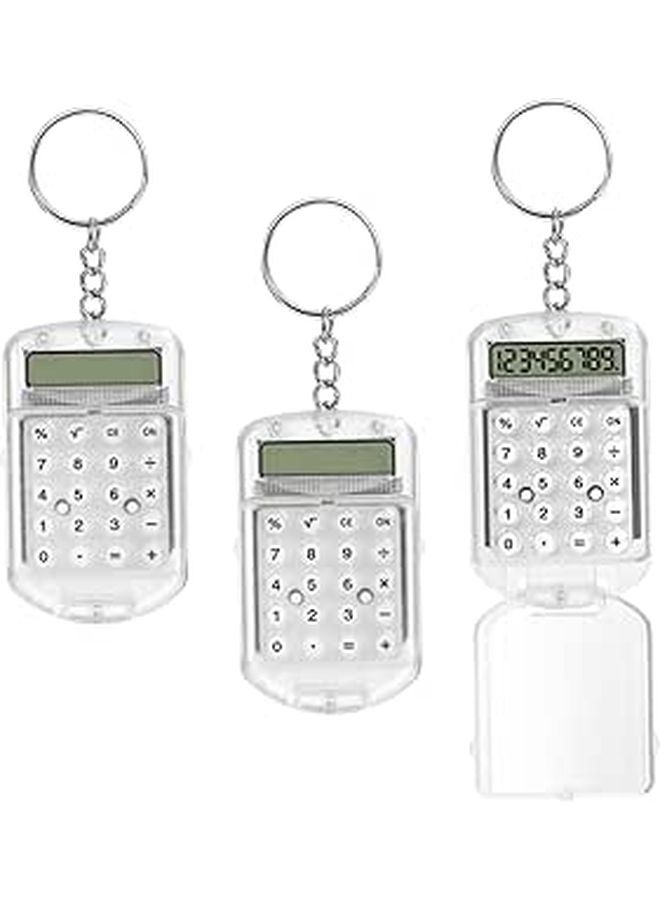 3Pcs Mini Calculator Keychain Portable Pocket LCD Display For School Office Use - Image 1