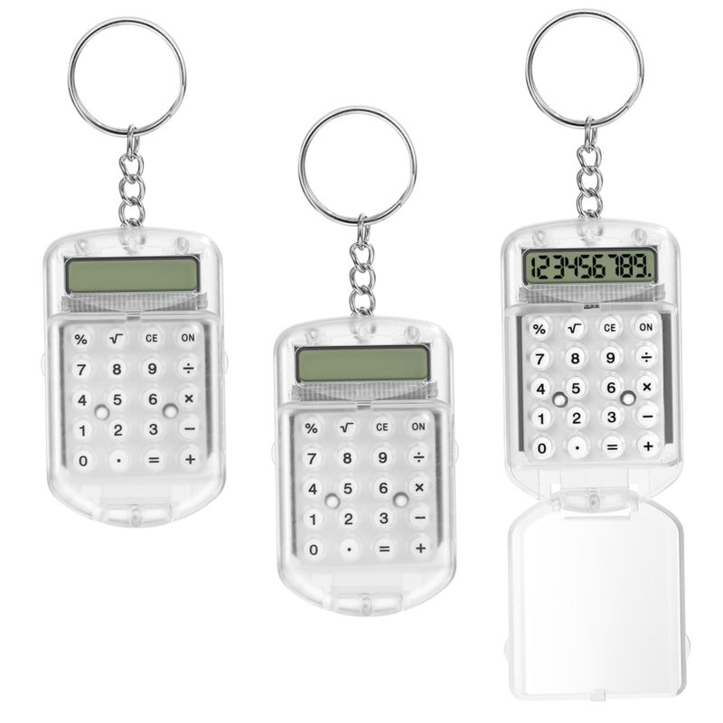 3Pcs Mini Calculator Keychain Portable Pocket LCD Display For School Office Use - Image 2
