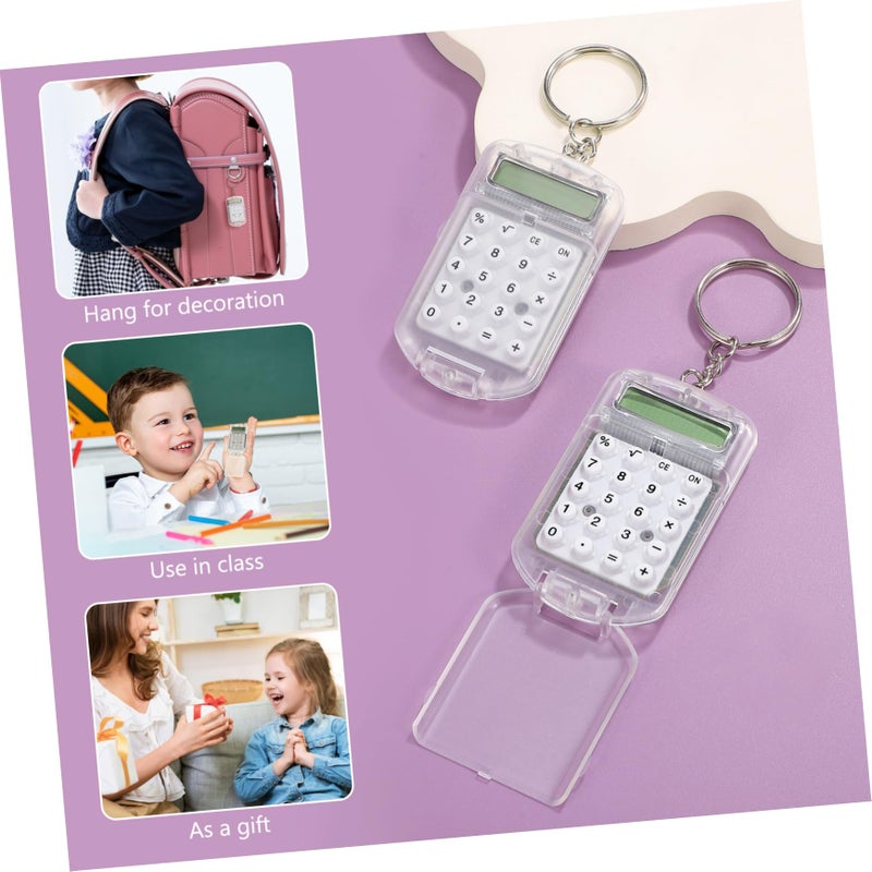 3Pcs Mini Calculator Keychain Portable Pocket LCD Display For School Office Use - Image 5