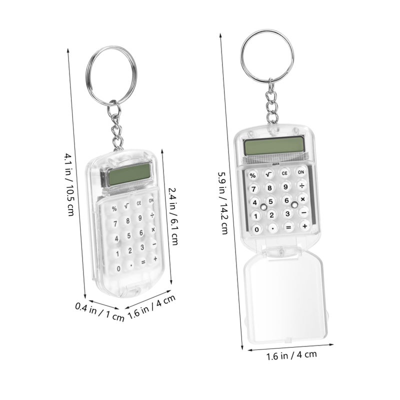 3Pcs Mini Calculator Keychain Portable Pocket LCD Display For School Office Use - Image 4