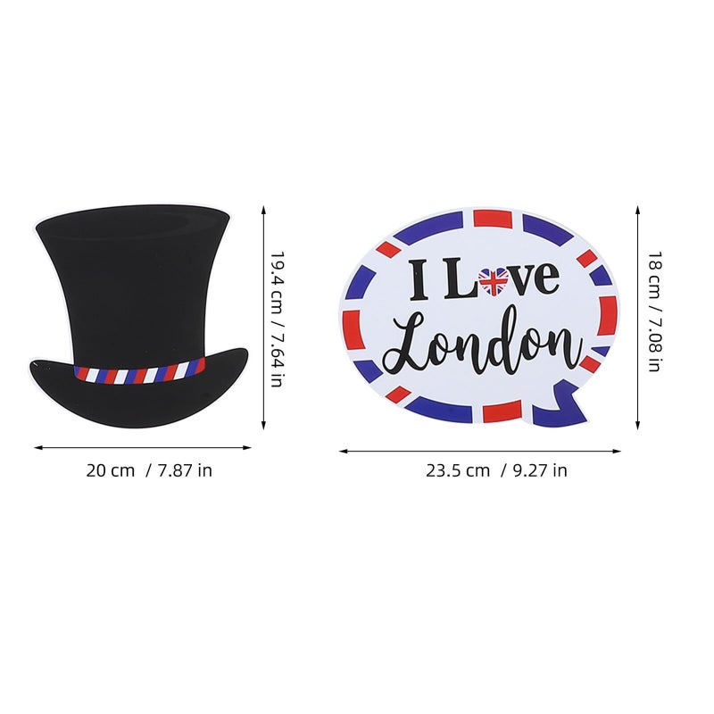 British Flag Photo Booth Props 20 Pack DIY Paper Decorations For UK Theme Party - Image 2