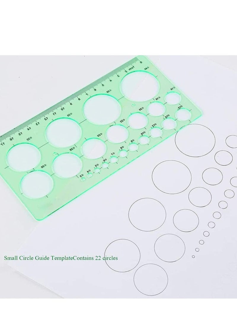SYOSI - Circle Templates Drafting Tools Measuring Geometry Ruler Plastic Geometric Painting Stencils Scale Shape Stencils Drawing Set for School and Office Building Formwork Drawings - Image 1