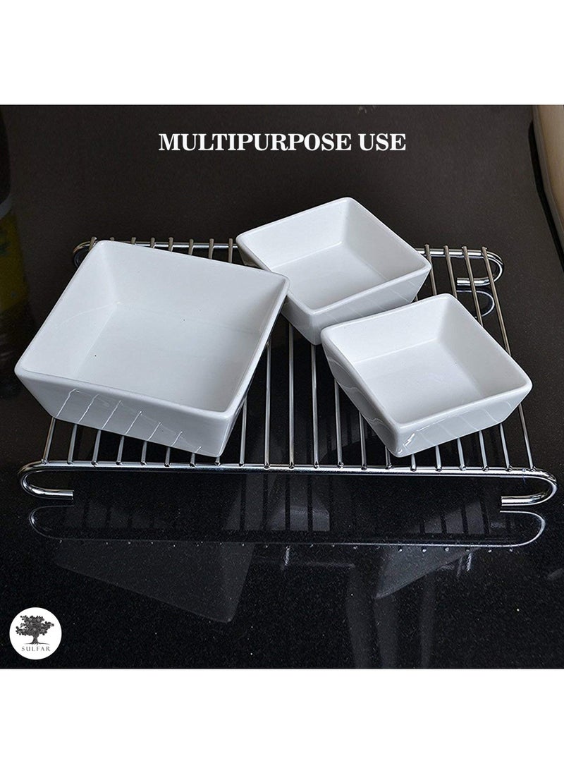 sulfar Sulfar Dining Table Stainless Steel Stand/Wire Ring Stand/Trivet Round Ring/Hot Pot Ring Trivet (Silver) Pack of 1  - Image 5