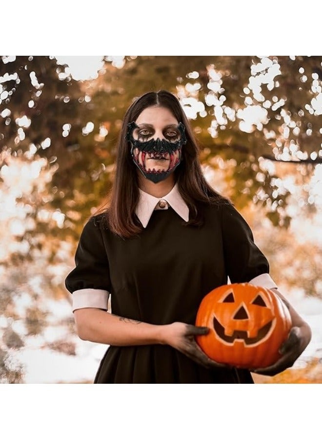 CCOVERY Japanese Costume Mask Half Face Mask Skull Scary Mask Party Cosplay Decorative - Image 3