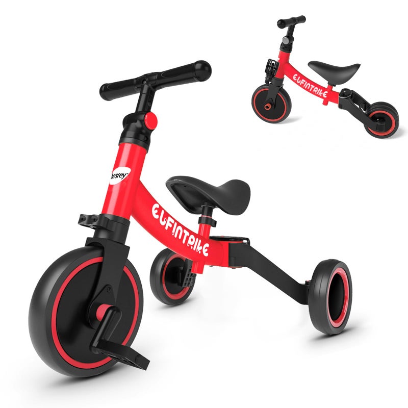 besrey 5 in 1 Toddler Bike for 1 to 4 Years Old Kids, Toddler Tricycle Kids Trikes Tricycle, Toys for Boy & Girl, Balance Training, Removable Pedals - Image 1